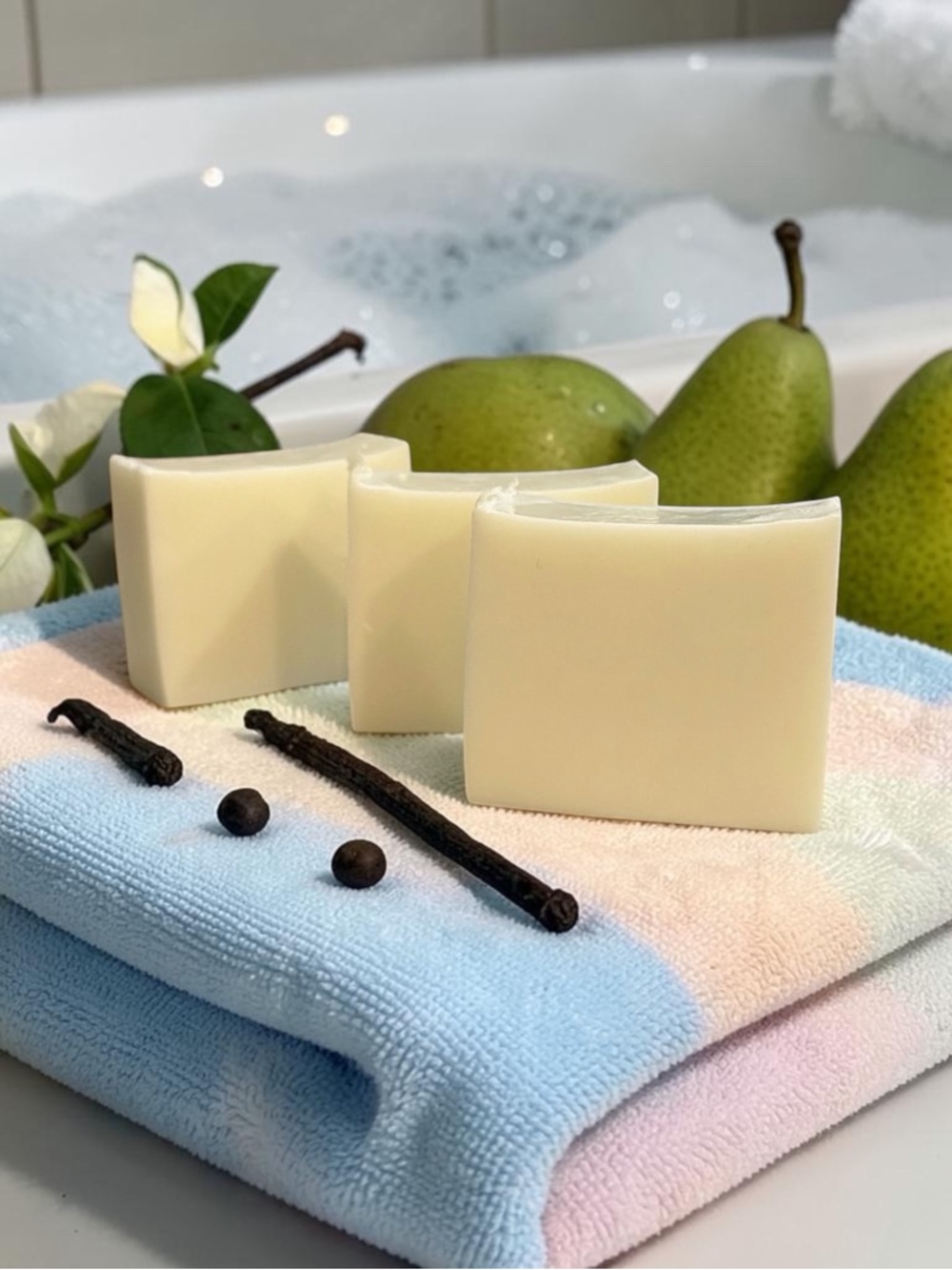 Orchid & Vine Donkey Milk Soap Juicy Pear & Vanilla Bean 3 bars